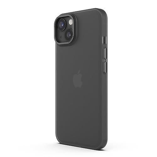 Arktis MR Protect Hülle kompatibel mit iPhone 15 Transparent [Frozen Look] Silikon, Handyhülle, durchsichtige Schutzhülle [Widerstandsfähig] - Rückschale Transluzent [Case Cover] (Dark Smoke) von Arktis