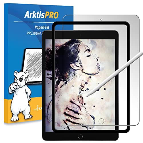 Arktis PaperFeel Glas kompatibel mit iPad (2021/2020/2019) 10,2 Zoll - mattes Schutzglas - Zeichnen, Skizzieren und Schreiben wie auf Papier von Arktis