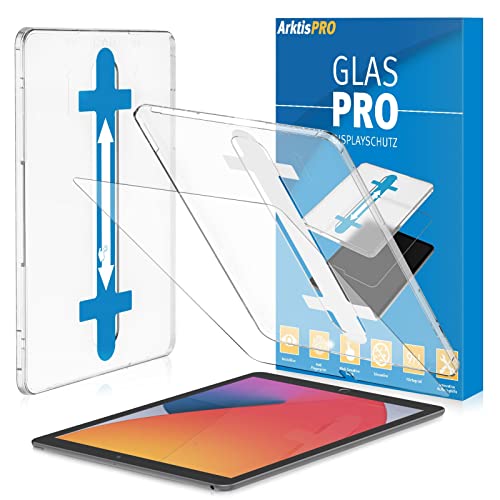 Arktis Schutzglas kompatibel mit iPad 10,2“ 2021/2020/2019 (iPad 9./8./7. Generation) Glas Displayschutz [blasenfrei/kristallklar/Aufbringhilfe] von Arktis