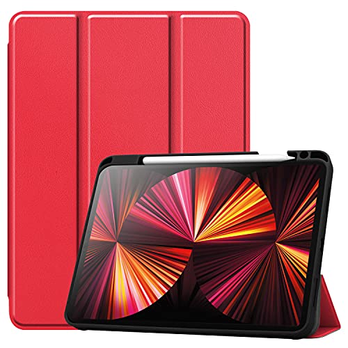 Arktis iPad Pro Hülle, Premium Smart Case kompatibel mit iPad Pro 12,9" (2021) [Sleep & Wake-Up-Funktion] Schutzhülle Smart Case Rot von Arktis