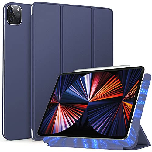 Arktis iPad Pro Hülle, magnetisches Smart Case kompatibel mit iPad Pro 12,9" (2021) [Sleep & Wake-Up-Funktion] Schutzhülle Smart Cover Case Navy Blau von Arktis