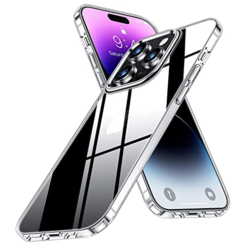 Arktis kristallklares TPU Case, TPU- Silikon Case kompatibel mit iPhone 14 Pro [kabelloses Laden] Schutzhülle Crystal Glas von Arktis