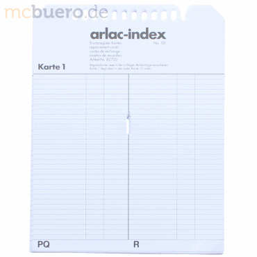 Arlac Ersatzregister für Telefonregister index 827.00 weiß von Arlac