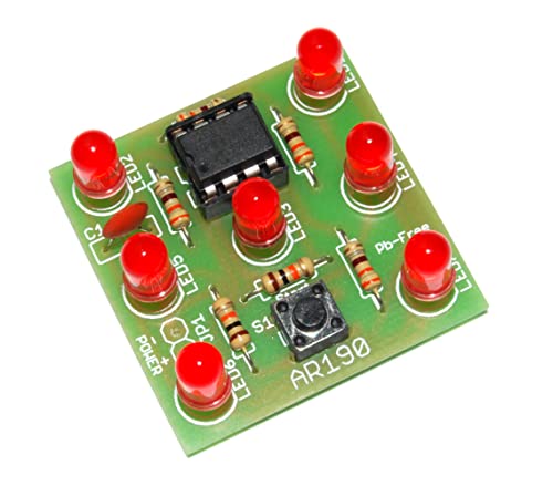 ArliKits AR190/R Elektronischer Würfel mit 7 roten blinkenden Leuchtdioden Riesenspaß elektrischer Würfelersatz einfacher Löt-Bausatz ArliKits AR190/R Elektronischer Würfel mit 7 roten blinkenden Leuchtdioden Riesenspaß elektrischer Würfelersatz einfacher Löt-Bausatz von ArliKits