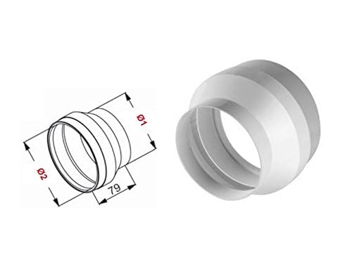 Runde Kanalreduzierung, für Dunstabzugshaube, 120 mm/100 mm, ROK Runde Kanalreduzierung, für Dunstabzugshaube, 120 mm/100 mm, ROK von Armar Trading LTD