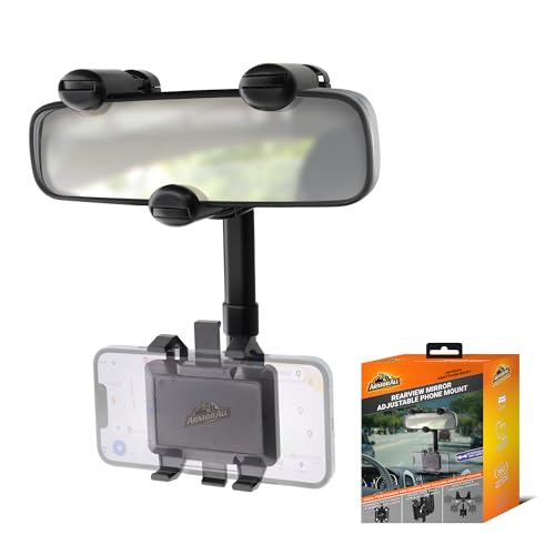Armor All Handyhalterung fürs Auto, Rückspiegel-Handyhalterung, 360° drehbar, verstellbarer Teleskoparm, Autotelefonhalterung für iPhone, Samsung, und alle Handys zwischen 6,3 cm und 9,4 cm breit Armor All Handyhalterung fürs Auto, Rückspiegel-Handyhalterung, 360° drehbar, verstellbarer Teleskoparm, Autotelefonhalterung für iPhone, Samsung, und alle Handys zwischen 6,3 cm und 9,4 cm breit von Armor All