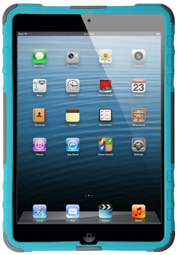 Armor-X CX-A31-GY_BL ArmorCase-X Schutzhülle mit Aufstellung und Befestigungsvorrichtung für Apple iPad Mini charcoal grau/jade blau von Armor-X