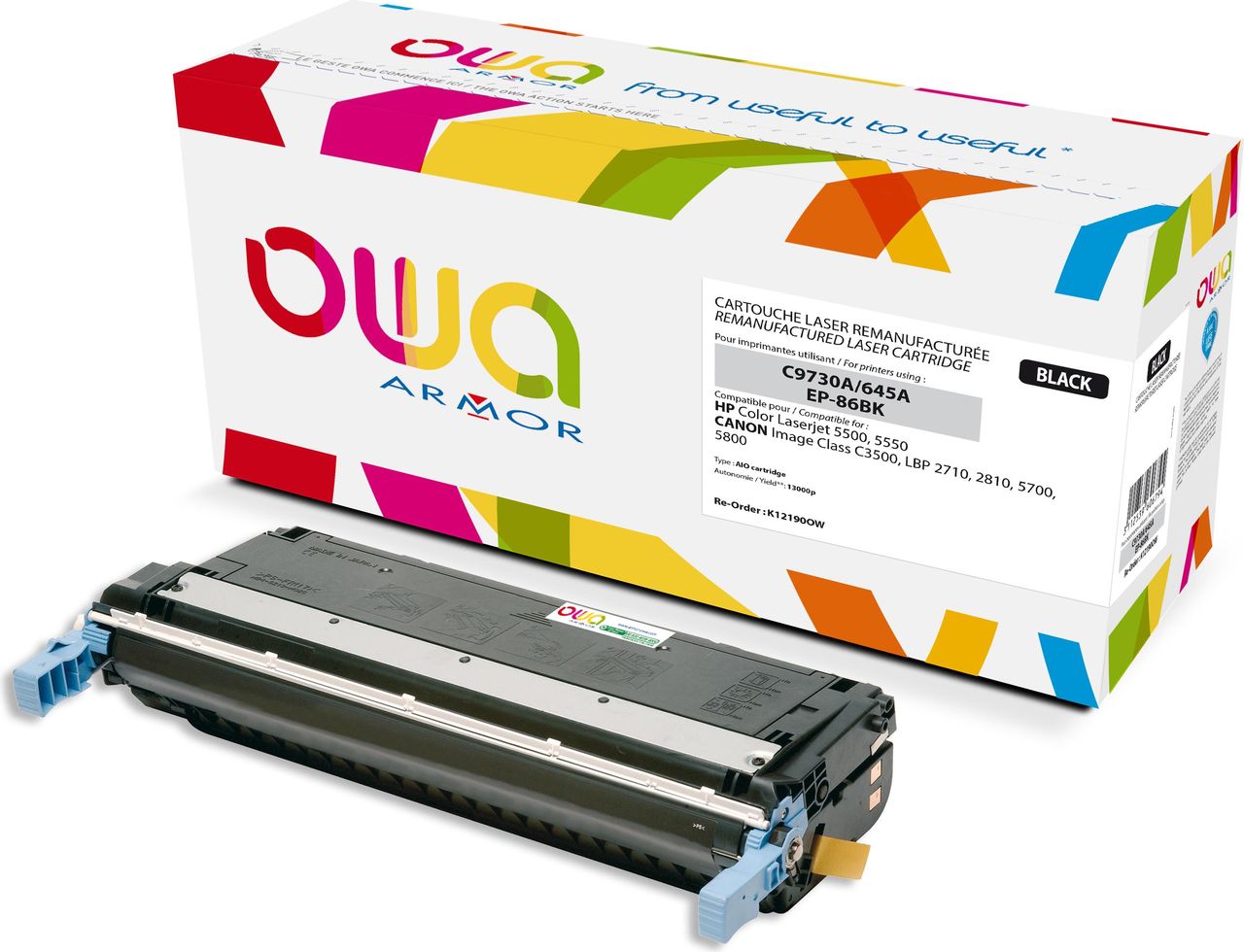 Armor K12190OW - Schwarz - HP - HP Color Laserjet 5500 - 5550 - CANON imageCLASS C3500 - LBP 2710 - 2810 - 5700 - 5800 - C9730A - EP-86N - 1 Stück(e) - Laser cartridge (K12190OW) von Armor