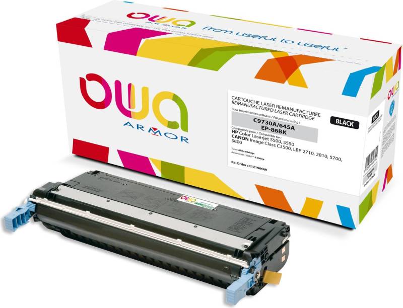 Armor K12190OW - Schwarz - HP - HP Color Laserjet 5500 - 5550 - CANON imageCLASS C3500 - LBP 2710 - 2810 - 5700 - 5800 - C9730A - EP-86N - 1 Stück(e) - Laser cartridge (K12190OW) von Armor