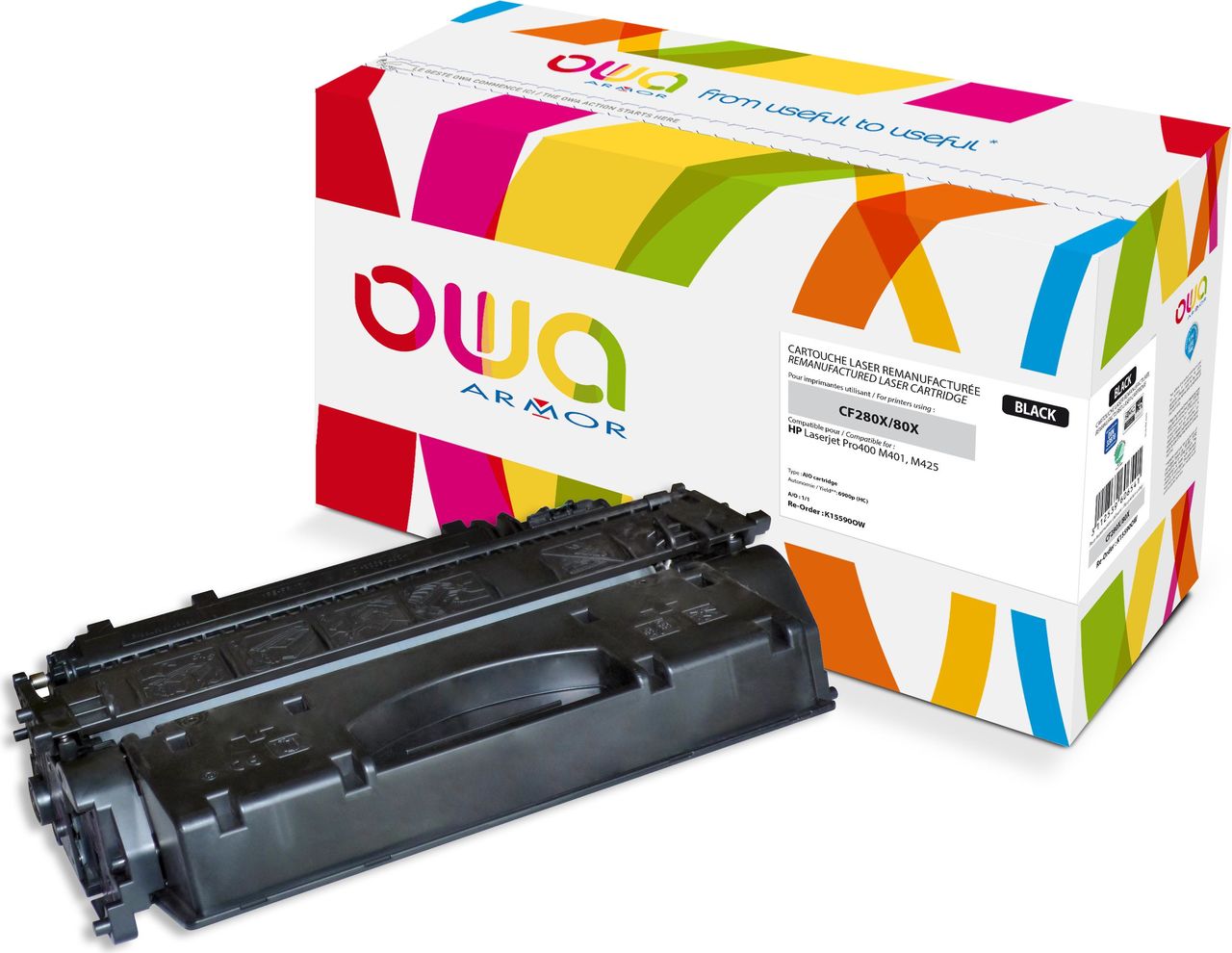 OWA Toner K15590OW ersetzt HP CF280X, schwarz Farbe: schwarz, Kapazit�t: ca. 6.900 Seiten, - 1 St�ck von Armor