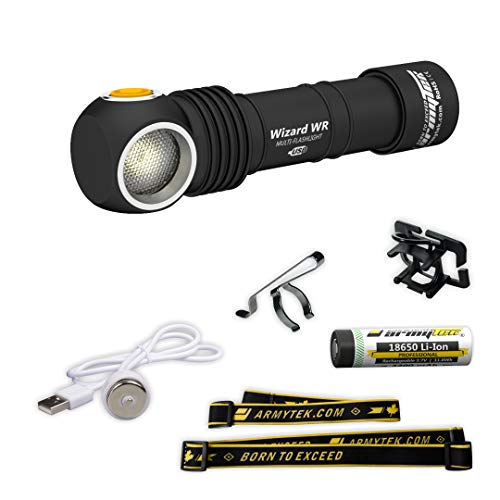 Armytek Wizard WR Stirnlampe Kaltweiß & Rot LED Magnet USB Aufladbar Multifunktion Taschenlampe von Armytek