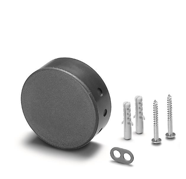 VOSS Deckenverteiler 68mm schwarz 990122 2 Dübeln+2 Schrauben Hartplastik von Arnold Houben GmbH