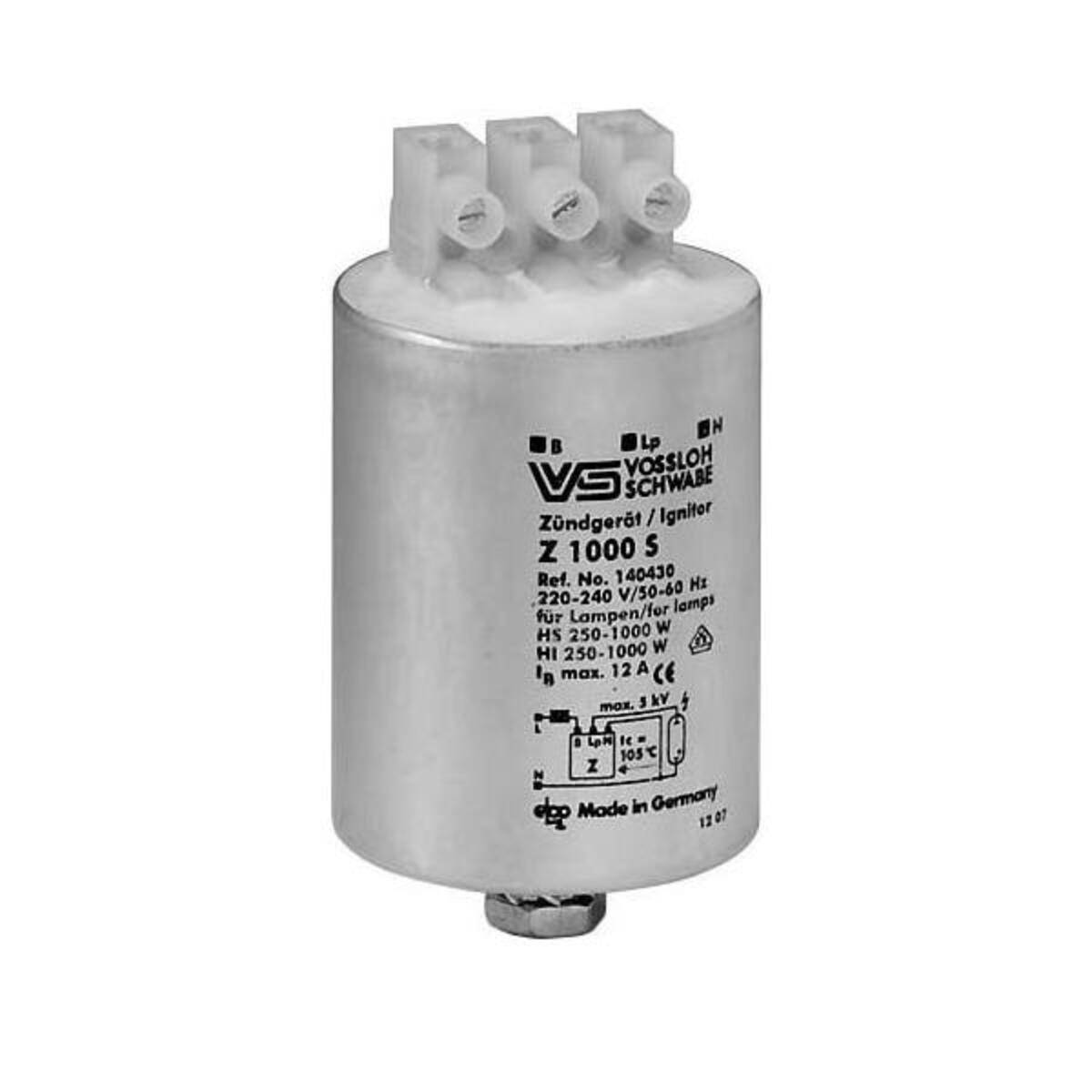 VOSS Elektr. Zündgerät Z 1000 S 140430 f. HS HI 250-1000W Gehäuse Alu VOSS Elektr. Zündgerät Z 1000 S 140430 f. HS HI 250-1000W Gehäuse Alu von Arnold Houben GmbH