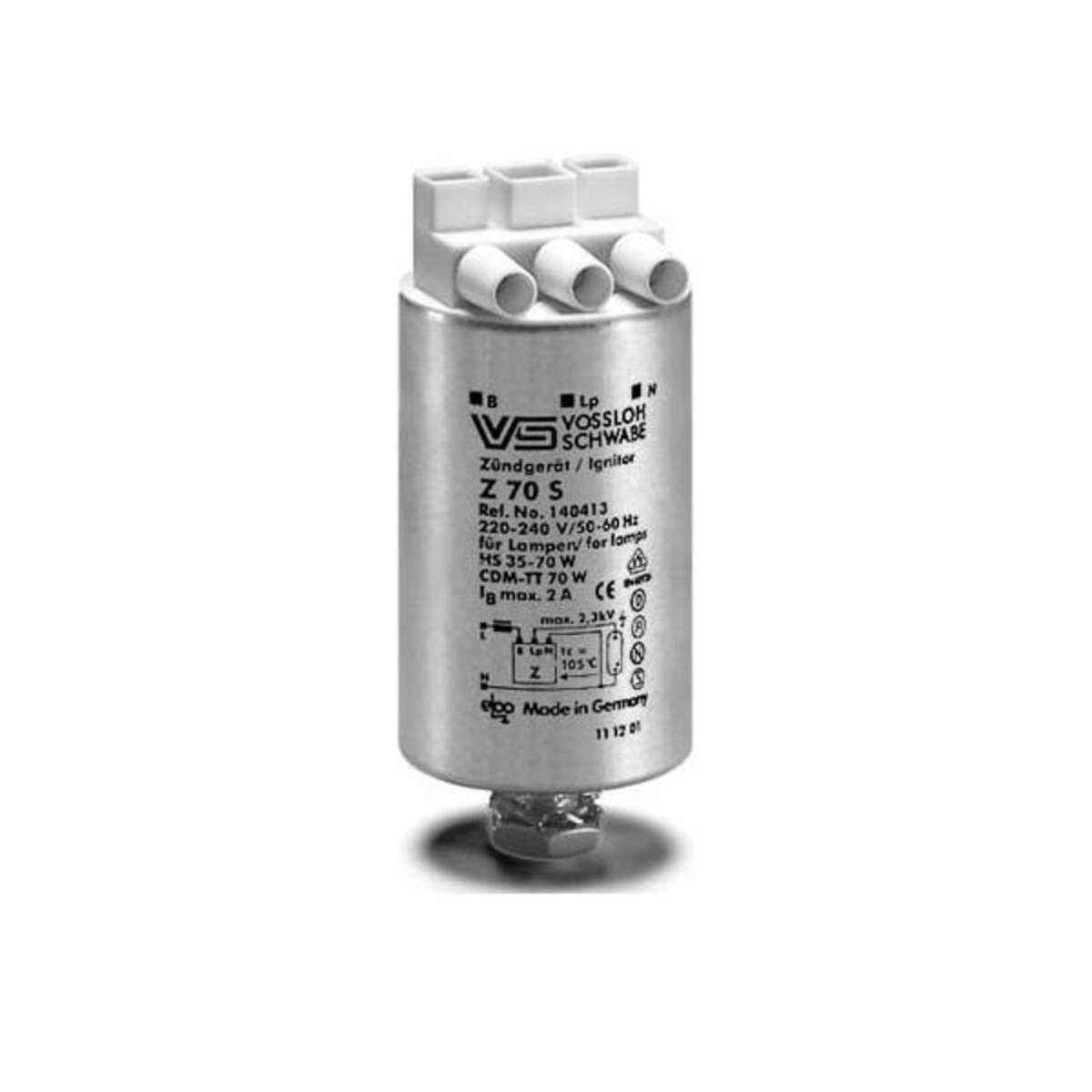 VOSS Elektr. Zündgerät Z 70 S 140413 f. HS 70W, C-HI E27 70W Gehäuse Alu. VOSS Elektr. Zündgerät Z 70 S 140413 f. HS 70W, C-HI E27 70W Gehäuse Alu. von Arnold Houben GmbH
