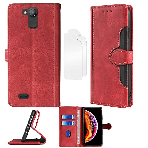 Aroepurt Flip Hülle Für BEAFON BEA-FON M5 Premium Hülle + Film Weicher TPU Panzerglas PU Leder Stand Case Cover cm-Hong von Aroepurt
