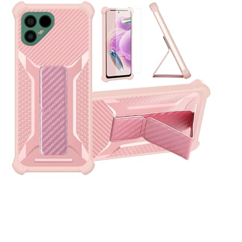 Aroepurt Hülle Für FairPhone 4 5G Hülle Case Handyhülle Schutzhülle Cover [mit gehärtetem Glas-Screen-Protector] Hybrid [Folding Support Magnetic] [Frosted Anti-Fingerprint] Rosa von Aroepurt