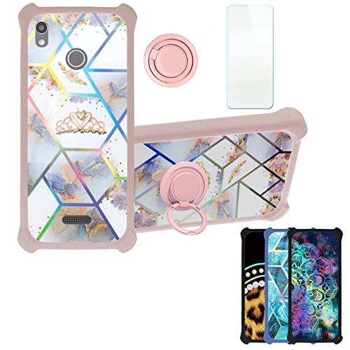 Aroepurt Hülle Für Gigaset GS270 Plus hülle Kompatibel mit Gigaset GS270 Plus Hülle Case Handyhülle Schutzhülle Cover [Mit 9H Härte HD Schutzfolie] PC + Silikon Ständer IMDF-HG von Aroepurt