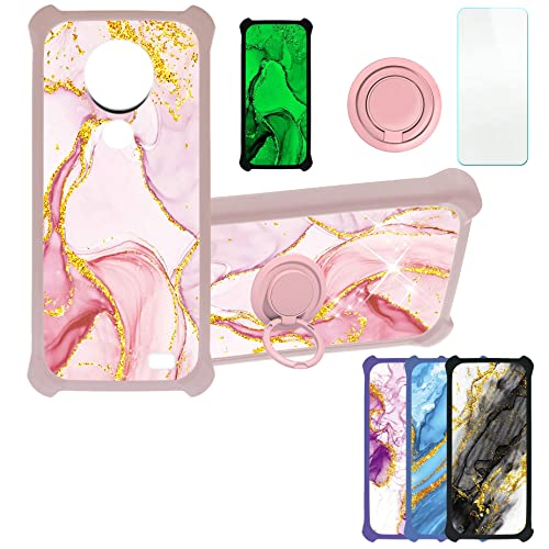 Aroepurt Hülle Für Oukitel C19 PRO hülle Kompatibel mit Oukitel C19 PRO Hülle Case Handyhülle Schutzhülle Cover [Mit 9H Härte HD Schutzfolie] PC + Silikon Ständer JSF-FDL von Aroepurt