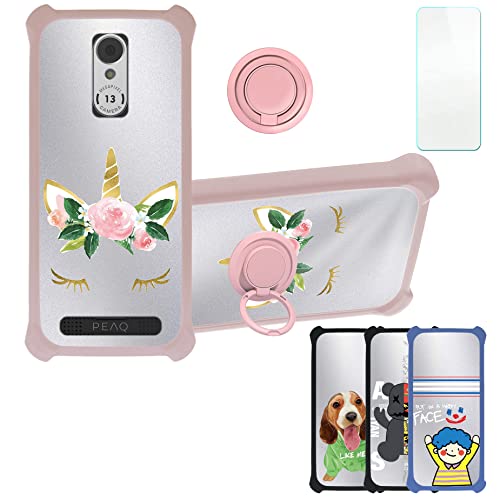 Aroepurt Hülle Für Peaq PSP 400 hülle Kompatibel mit Peaq PSP 400 Hülle Case Handyhülle Schutzhülle Cover [Mit 9H Härte HD Schutzfolie] PC + Silikon Ständer DYF-HJS von Aroepurt