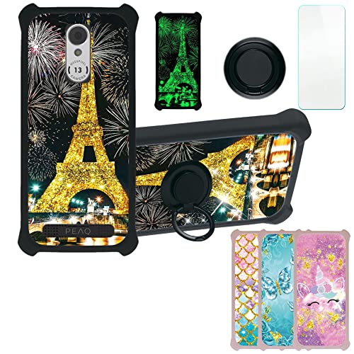 Aroepurt Hülle Für Peaq PSP 400 hülle Kompatibel mit Peaq PSP 400 Hülle Case Handyhülle Schutzhülle Cover [Mit 9H Härte HD Schutzfolie] PC + Silikon Ständer JSL-LDL von Aroepurt