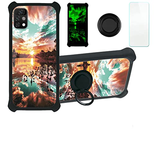 Aroepurt Hülle Für UMIDIGI A11 Pro Max hülle Kompatibel mit UMIDIGI A11 Pro Max Hülle Case Handyhülle Schutzhülle Cover [Mit 9H Härte HD Schutzfolie] PC + Silikon Ständer YGH-FJ von Aroepurt