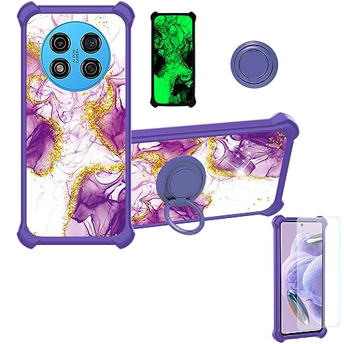 Aroepurt Hülle Für Ulefone Note 15 hülle Kompatibel mit Ulefone Note 15 Hülle Case Handyhülle Schutzhülle Cover [Mit 9H Härte HD Schutzfolie] PC + Silikon JSZ-ZDL von Aroepurt