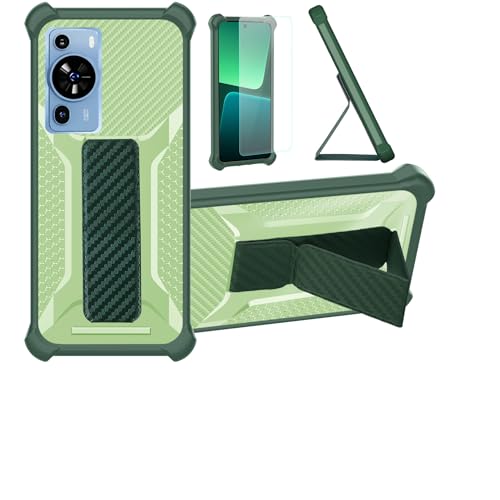 Aroepurt Hülle Für Xgody Mate 50 6.5 Hülle Case Handyhülle Schutzhülle Cover [mit gehärtetem Glas-Screen-Protector] Hybrid [Folding Support Magnetic] [Frosted Anti-Fingerprint] Grün von Aroepurt