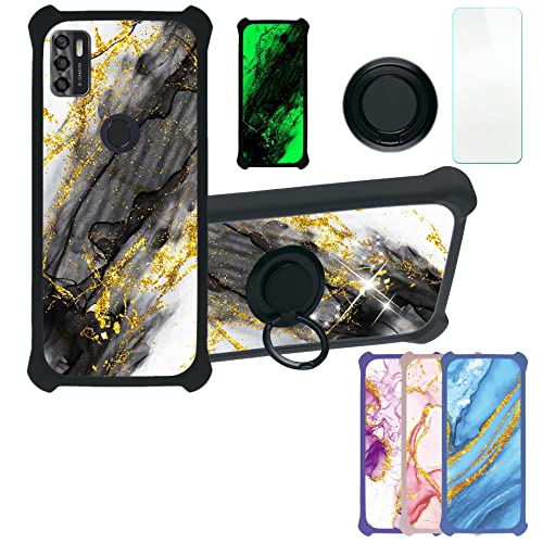 Aroepurt Hülle Für Zte Blade A7S 2020 hülle Kompatibel mit Zte Blade A7S 2020 Hülle Case Handyhülle Schutzhülle Cover [Mit 9H Härte HD Schutzfolie] PC + Silikon Ständer JSH-HDL von Aroepurt