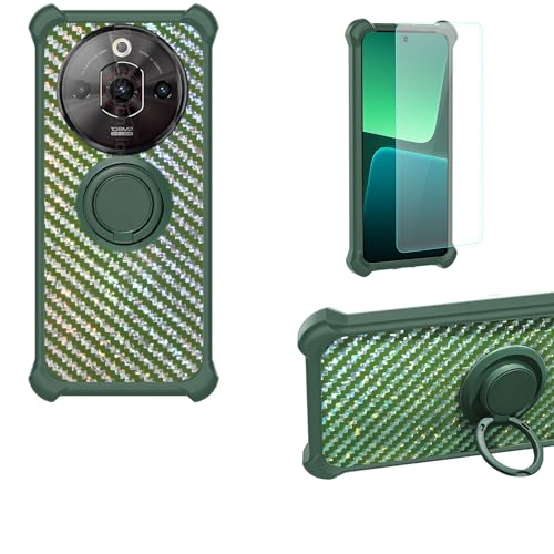 Aroepurt hülle Kompatibel Für Nubia Focus Pro 5G Hülle Case Handyhülle Schutzhülle Cover [Mit 9H Härte HD Schutzfolie] PC + Silikon Ständer TZZH-LV von Aroepurt