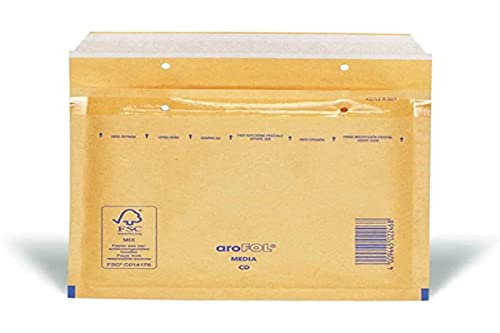 Arofol 2FVAF000013 Luftpolstertaschen CD, 100 Stück, 180x165 mm, goldgelb/braun von aroFOL