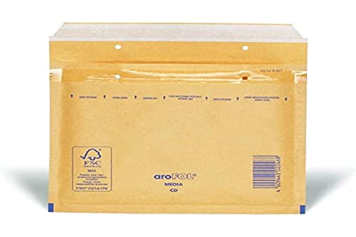 Arofol 2FVAF000013 Luftpolstertaschen CD, 100 Stück, 180x165 mm, goldgelb/braun von Arofol