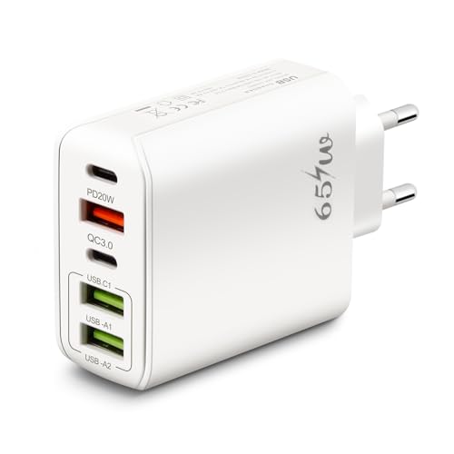 Aroidful 65 W Ladegerät USB C schnell, 5 Ports Ladegerät USB C Multiple mit PD und QC3.0, USB C Stecker Typ C Netzteil für i-Pad/i-Phone MacBook Tablets, Smartphones, Laptops etc Aroidful 65 W Ladegerät USB C schnell, 5 Ports Ladegerät USB C Multiple mit PD und QC3.0, USB C Stecker Typ C Netzteil für i-Pad/i-Phone MacBook Tablets, Smartphones, Laptops etc von Aroidful
