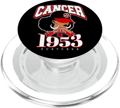 Krebs 1953 Afro-Königin Sternzeichen Geburtstag Seele Natürliche Geschenke PopSockets PopGrip für MagSafe von Around The Way Girls: Phenomenally Black Queen