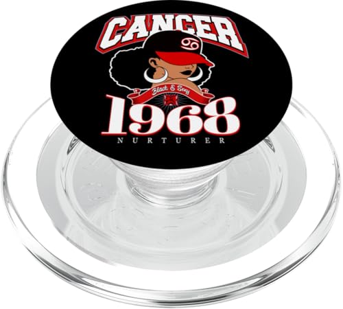 Krebs 1968 Afro-Königin Sternzeichen Geburtstag Seele Natürliche Geschenke PopSockets PopGrip für MagSafe von Around The Way Girls: Phenomenally Black Queen