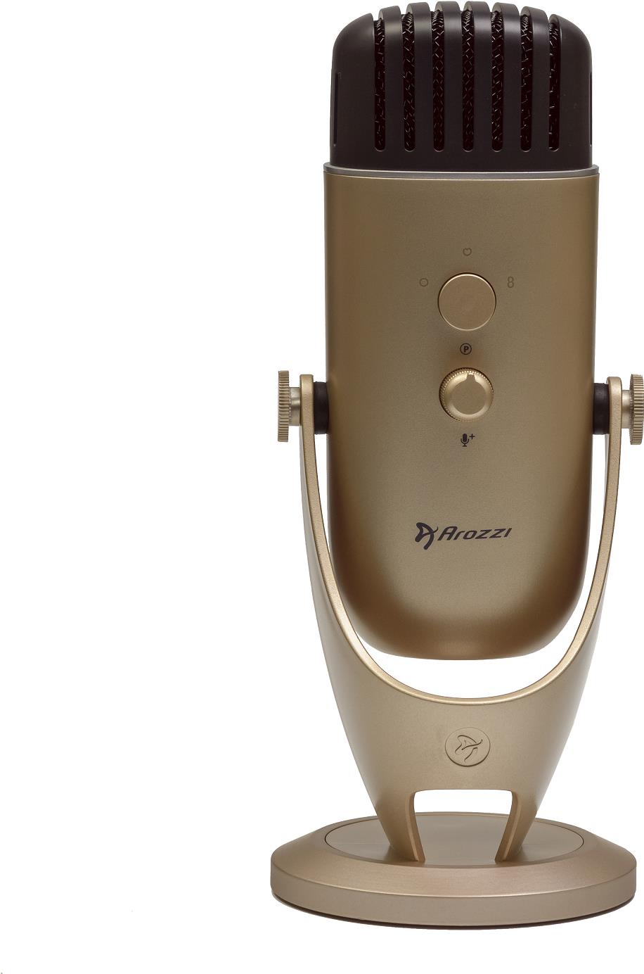 Arozzi Colonna - Table microphone - 20 - 20000 Hz - Omnidirectional/Bidirectional microphone - 24 Bit - 192 kHz - Verkabelt (COLONNA-GOLD) von Arozzi