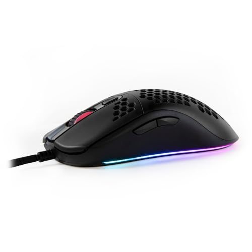 Arozzi Favo Ultra Lightweight Customizable RGB Gaming Mouse with Honeycomb Pattern Pixart 3389 Sensor and Omron 20M Switches - Black von Arozzi