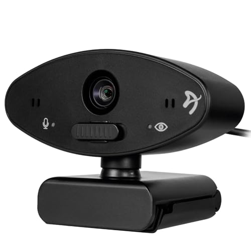 Arozzi - Occhio True Privacy Webcam - Magnetic Privacy Cover, Dual Omni-Directional Noise Cancelling Microphones with Manual Circuit Breaker, and Full HD, Black von Arozzi