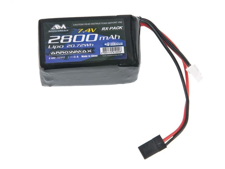 ArrowMax Arrowmax Competition LiPo Micro RX-Pack Hump # 2800mAh 7.4V Akku von ArrowMax