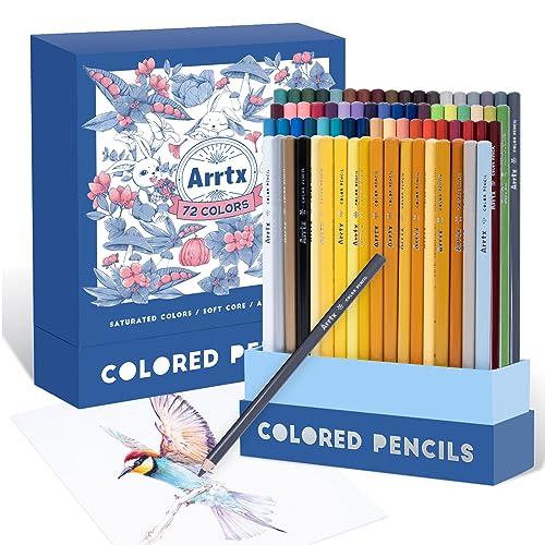 Arrtx Premium 72 Buntstifte Set, Buntminen mit weichem Kern, hoher Lichtechtheit und reich gesättigten Pigmenten,Kunst-Buntstifte für Erwachsene, Profis, Anfänger von Arrtx