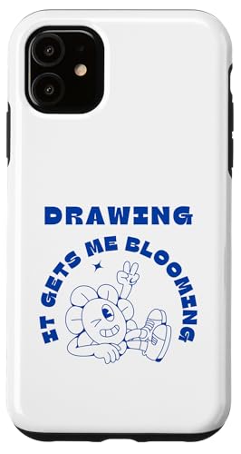 Drawing It Gets Me Blühende Sonnenblumenskizze Hülle für iPhone 11 von Art Co.