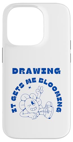 Drawing It Gets Me Blühende Sonnenblumenskizze Hülle für iPhone 14 Pro von Art Co.