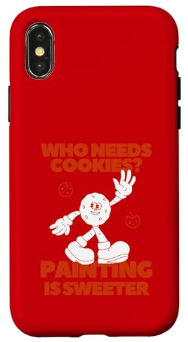 Leinwandbild „Wer braucht Kekse“ als süßes Gemälde Hülle für iPhone X/XS von Art Co.