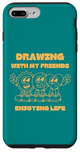 Zeichnen mit Freunden genießen Sie das Leben Skizze Kunst Illustration Hülle für iPhone 7 Plus/8 Plus von Art Co.