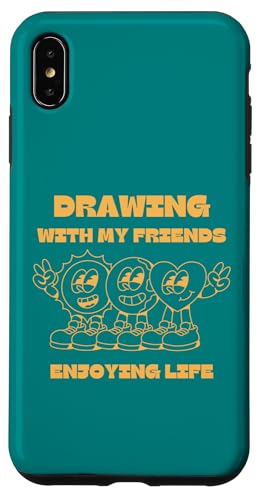 Zeichnen mit Freunden genießen Sie das Leben Skizze Kunst Illustration Hülle für iPhone XS Max von Art Co.