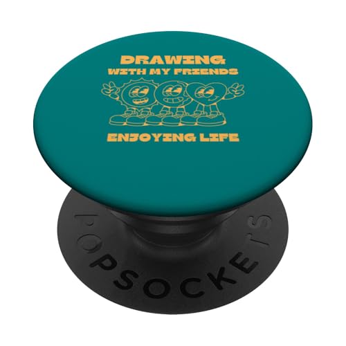 Zeichnen mit Freunden genießen Sie das Leben Skizze Kunst Illustration PopSockets Klebender PopGrip Zeichnen mit Freunden genießen Sie das Leben Skizze Kunst Illustration PopSockets Klebender PopGrip von Art Co.