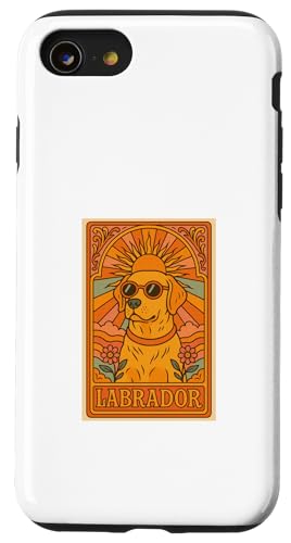 Golden Labrador Retriever im Vintage-Labrador im Pop-Jugendstil Hülle für iPhone SE (2020) / 7 / 8 von Art Nouveau Dogs