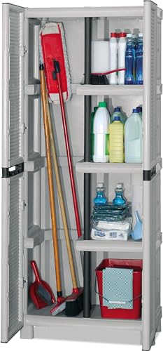ARTPLAST Concert Mittelhoher Schrank aus Polypropylen, Hellgrau, 172x70x39 von Art Plast