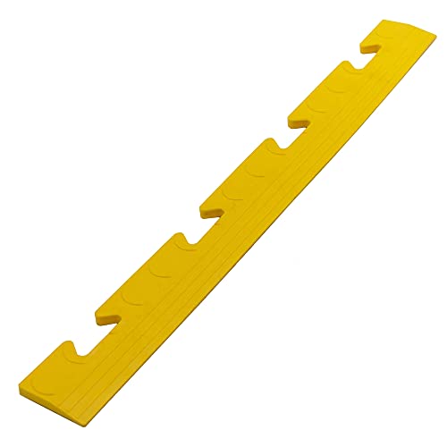 Gelbes Abschlusselement für Bodenfliesen aus PVC (weiblich 480 x 51 x 8 Stecker) von Art Plast