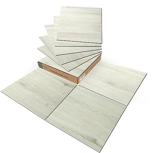 Art3d PVC-Bodenbelag Selbstklebende Bodenfliese Fliesen 30 x 30 cm DIY Vinyl-Dielen Vinylboden Wasserdichter Dielenboden Holzoptik Küche Esszimmer Schlafzimmer 30 Stück Gebleichtes Eichenholz 2,7 m² von Art3d