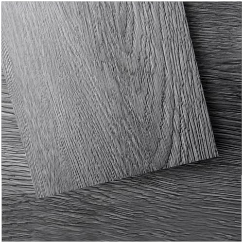 Art3d PVC-Bodenbelag Selbstklebende Bodenfliese Fliesen DIY Vinyl Holzdielen Wasserdichter Dielenboden Holzoptik Gewaschen Starre Oberfläche Harter Kern 36 Stück Dunkelgrau 5 m² von Art3d